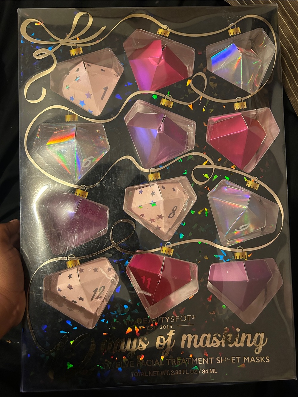12 Days of Masking Facial Sheet Mask Set - Pink & Purple